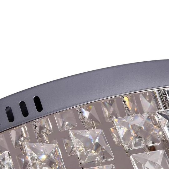 Pendantlightie - Modern Luxury Crystal Round Ceiling Light - Flush Mount - Medium (50CM) - Chrome