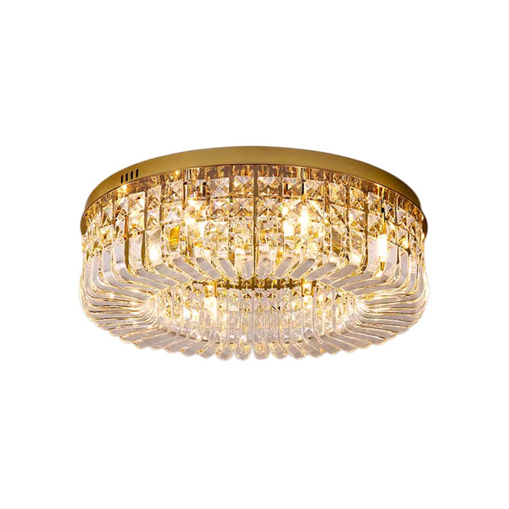 Pendantlightie - Modern Luxury Crystal Round Ceiling Light - Flush Mount - Medium (50CM) - Chrome