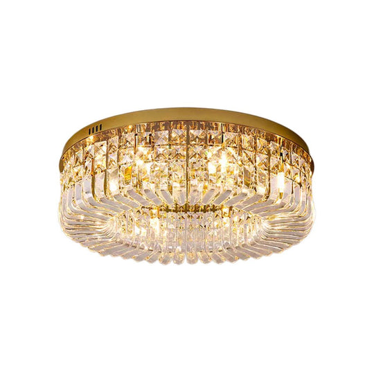 Pendantlightie - Modern Luxury Crystal Round Ceiling Light - Flush Mount - Medium (50CM) - Chrome