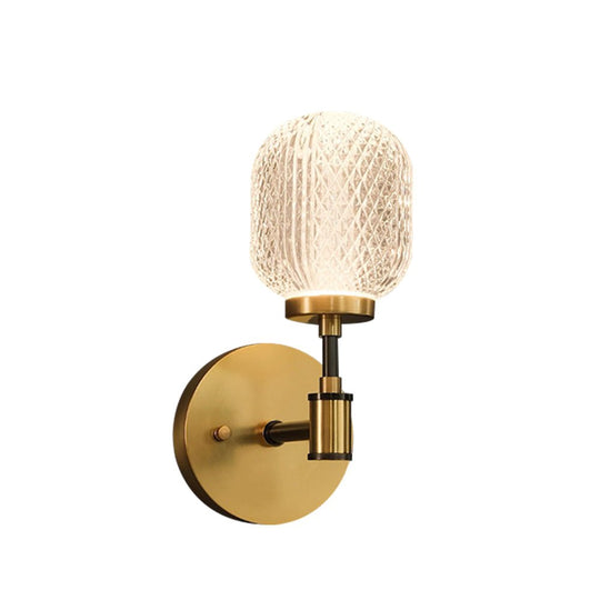 Pendantlightie - Modern Mid - Century 1 - Light Brass Crystal Glass Single Wall Light - Wall Light - Brass - 