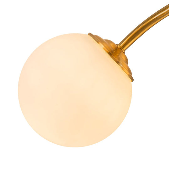 Pendantlightie - Modern Mid - Century 11 - Light Sputnik Glass Globe Semi Flush Mount - Semi Flush Mount - Brass - 