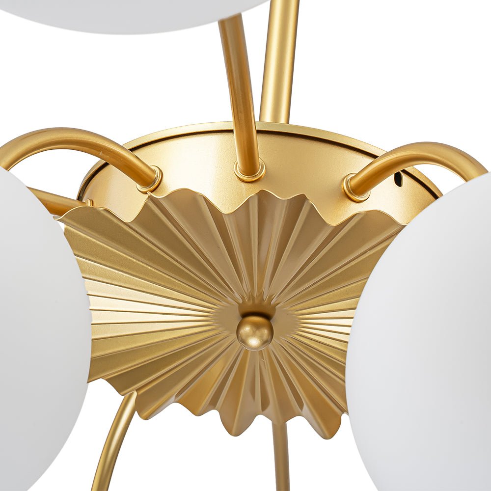 Pendantlightie - Modern Mid - Century 12 - Light Glass Globe Sputnik Chandelier - Chandeliers - Brass - 