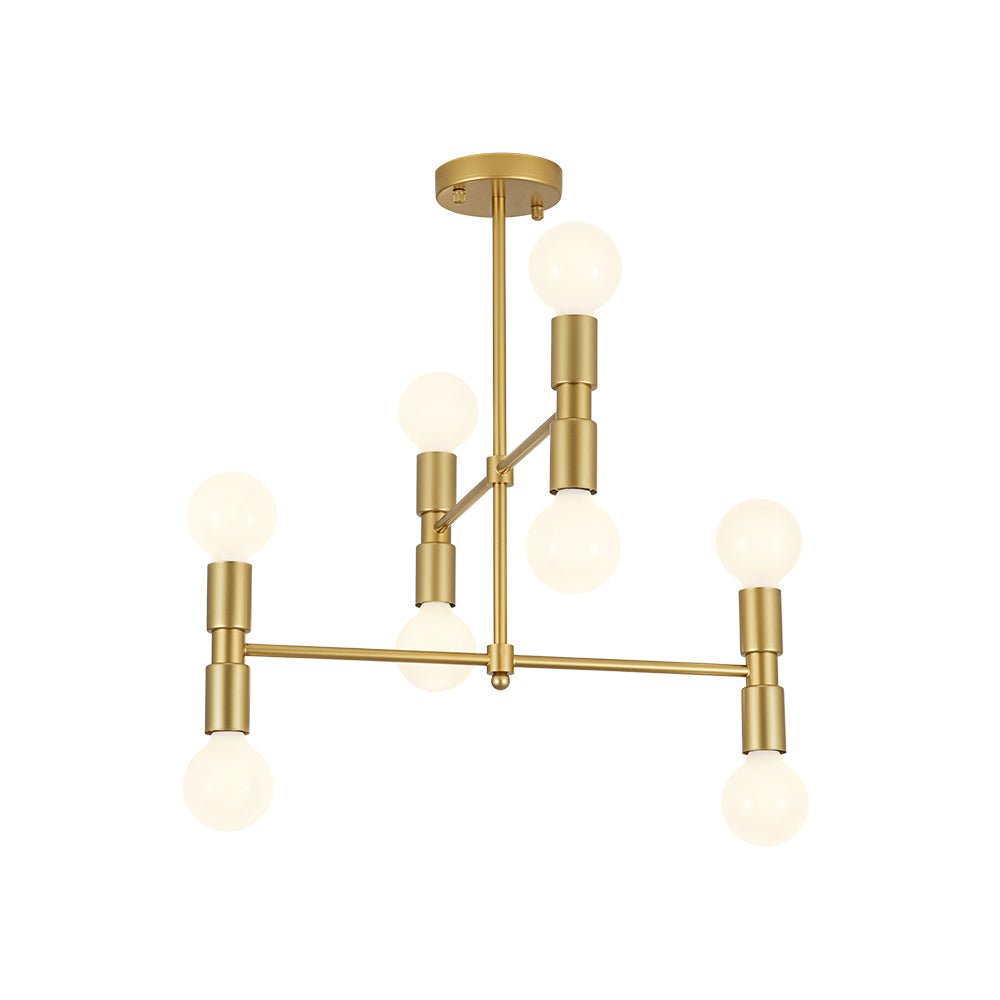 Pendantlightie - Modern Mid - Century 8 - Light Tiered Sputnik Semi Flush Mount - Semi Flush Mount - 