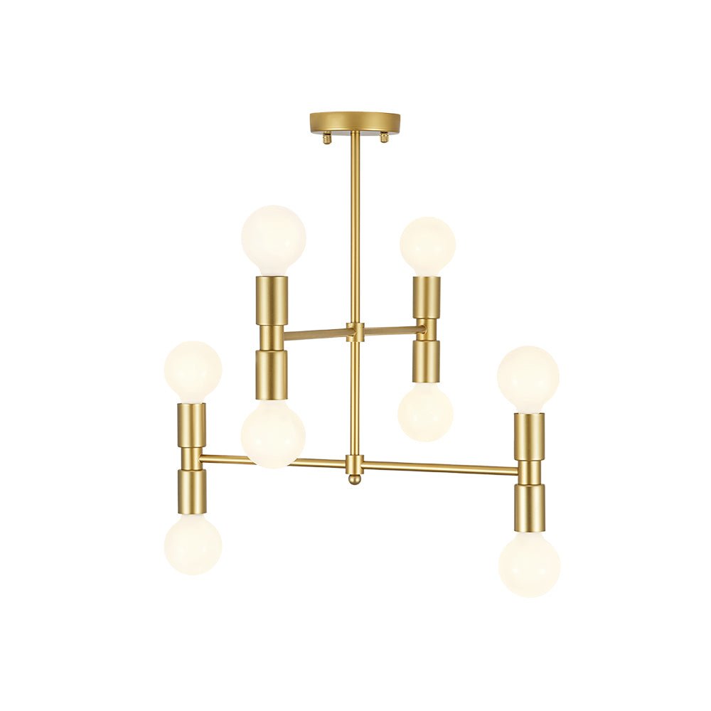 Pendantlightie - Modern Mid - Century 8 - Light Tiered Sputnik Semi Flush Mount - Semi Flush Mount - 