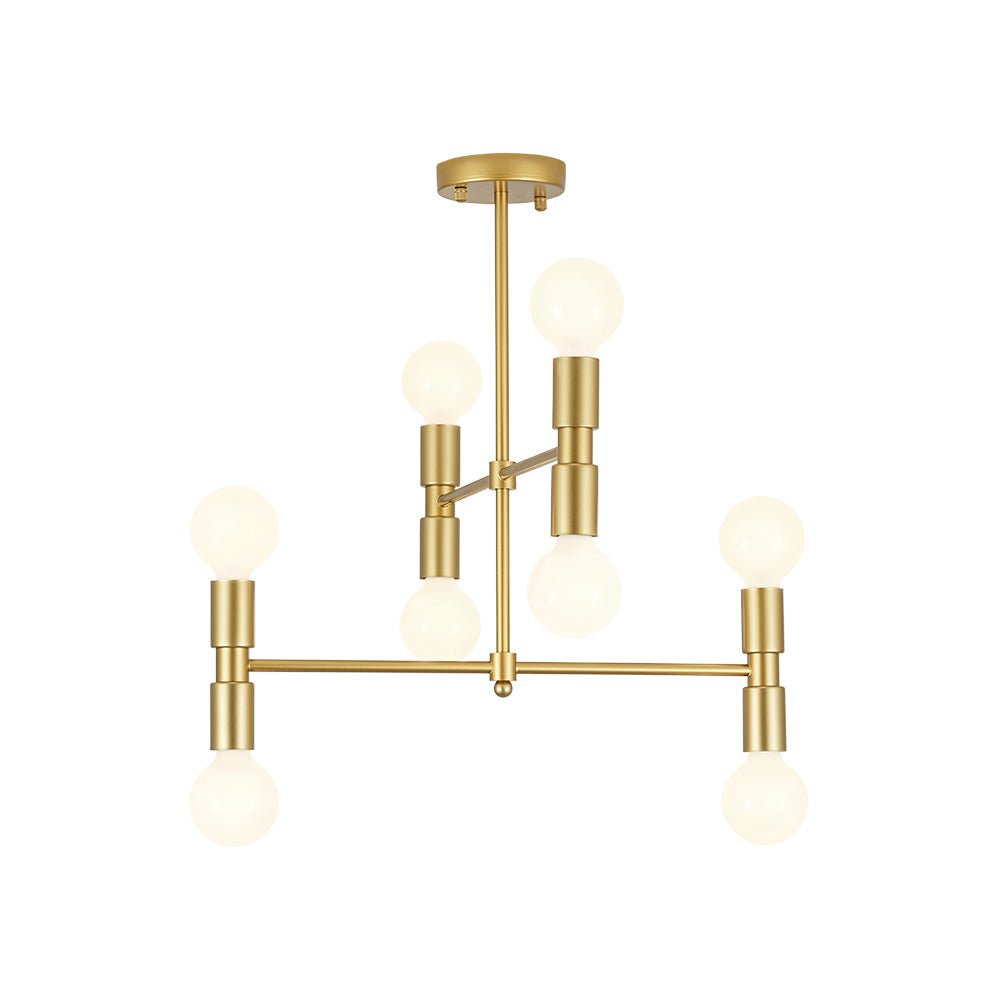Pendantlightie - Modern Mid - Century 8 - Light Tiered Sputnik Semi Flush Mount - Semi Flush Mount - 