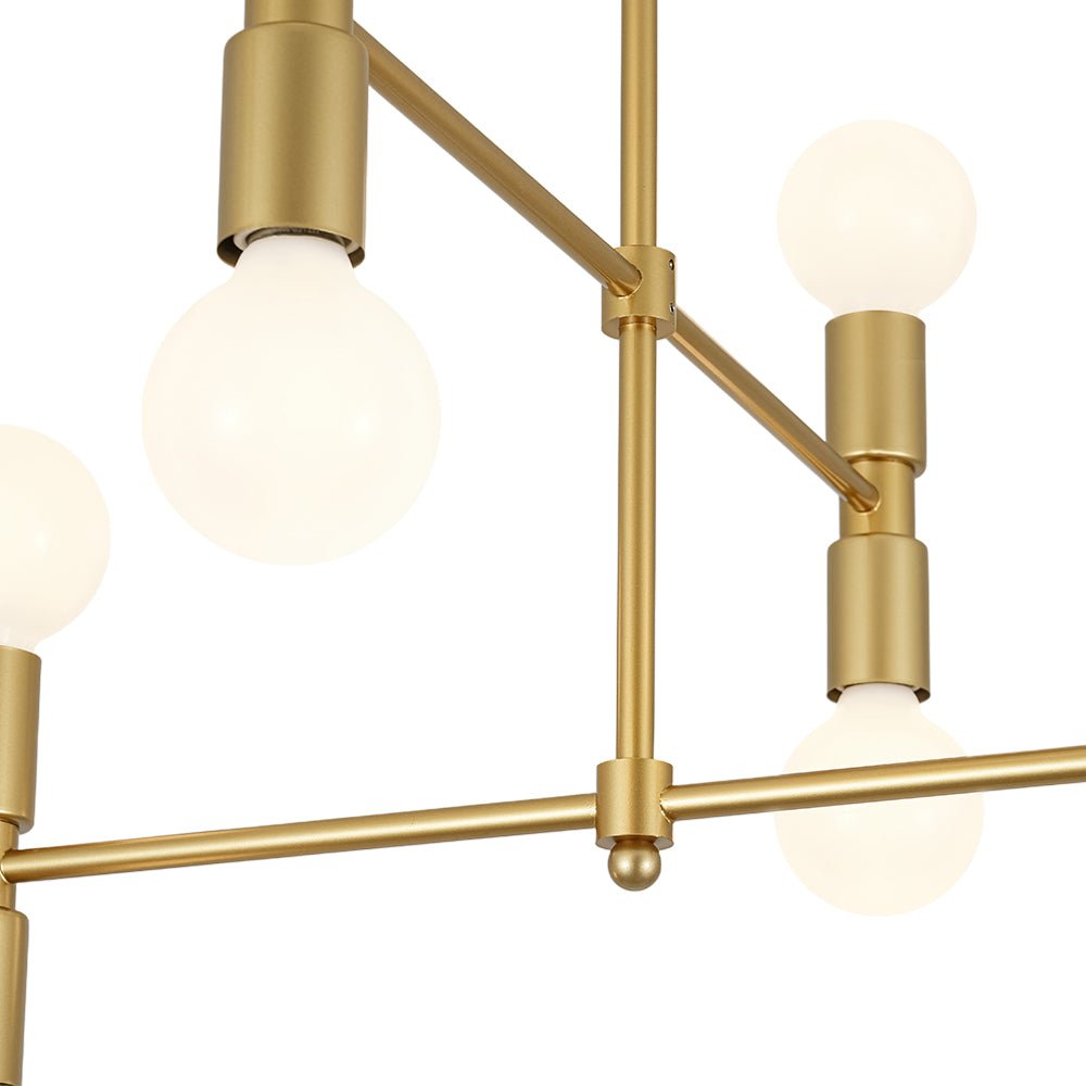 Pendantlightie - Modern Mid - Century 8 - Light Tiered Sputnik Semi Flush Mount - Semi Flush Mount - 