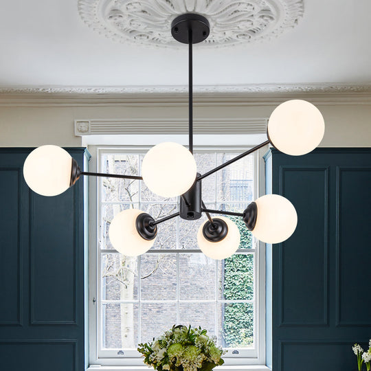 Pendantlightie-Modern Mid-Century Bubble Sputnik Chandelier-Chandeliers-6Lt-Black