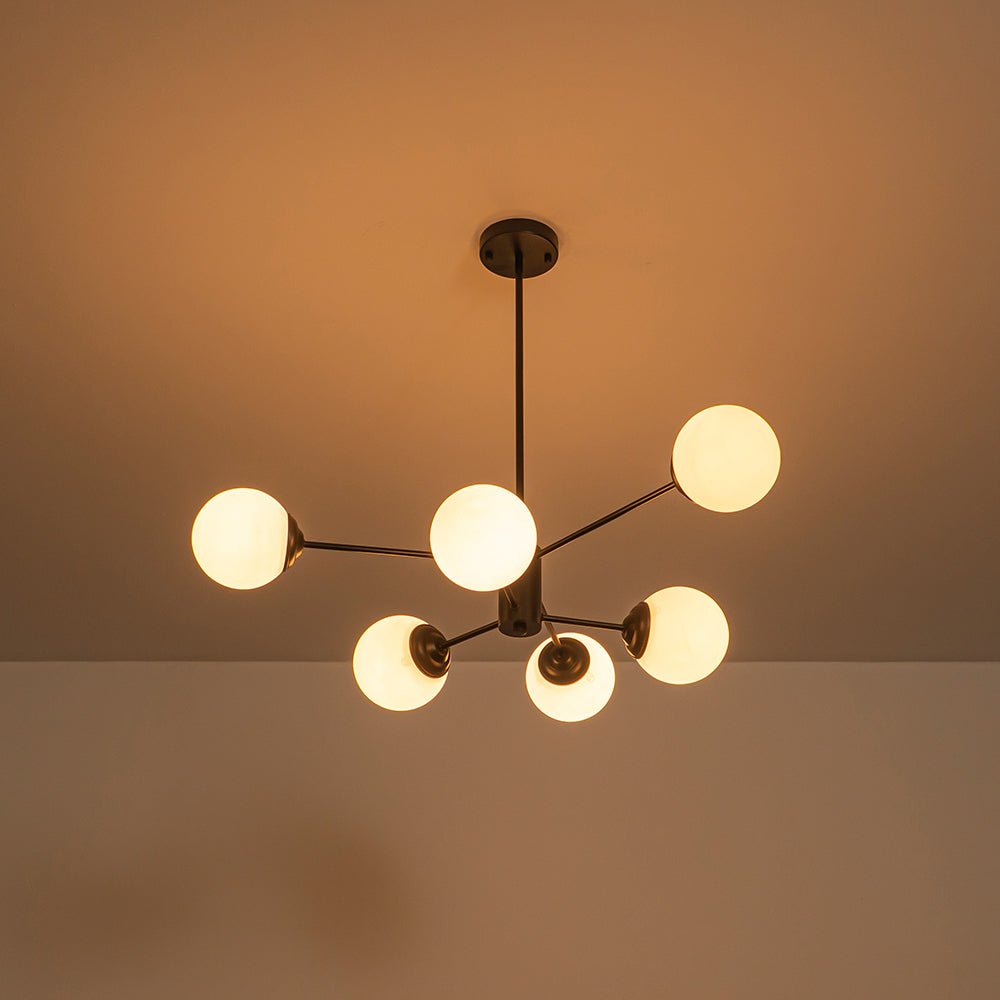 Pendantlightie-Modern Mid-Century Bubble Sputnik Chandelier-Chandeliers-6Lt-Gold
