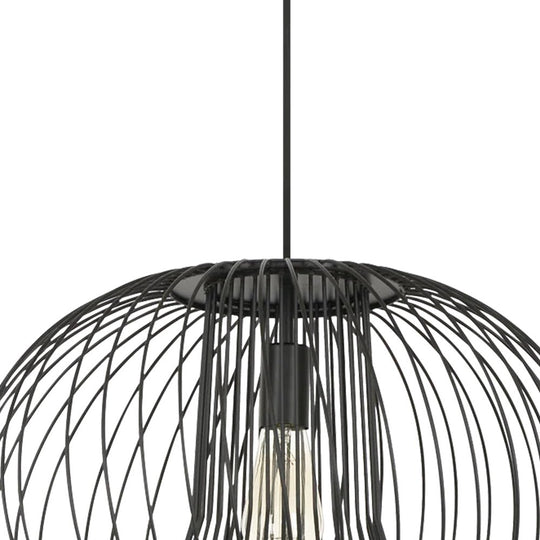 Pendantlightie - Modern Minimalist 1 - Light Metal Black Wire Frame Round Pendant Light - Pendants - Black - 