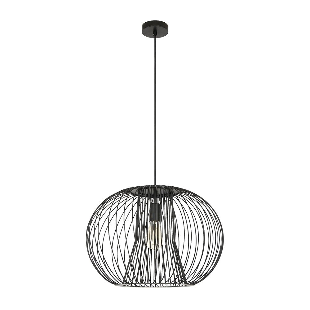 Pendantlightie - Modern Minimalist 1 - Light Metal Black Wire Frame Round Pendant Light - Pendants - Black - 