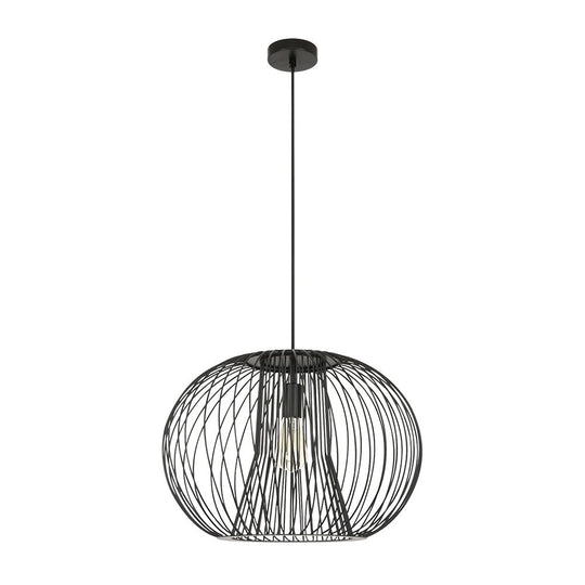 Pendantlightie - Modern Minimalist 1 - Light Metal Black Wire Frame Round Pendant Light - Pendants - Black - 