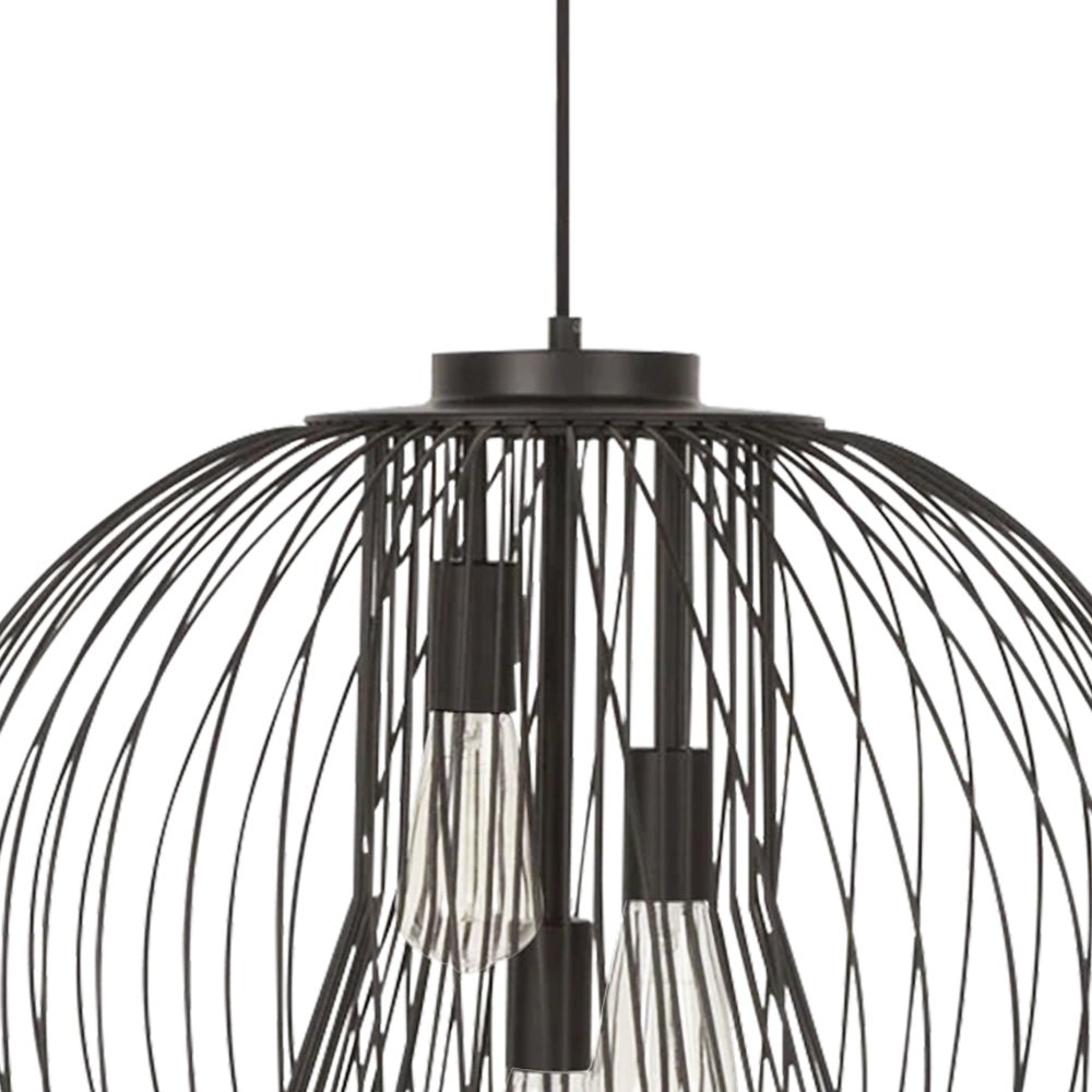 Pendantlightie - Modern Minimalist 3 - Light Black Metal Wire Globe Pendant - Pendants - Black - 