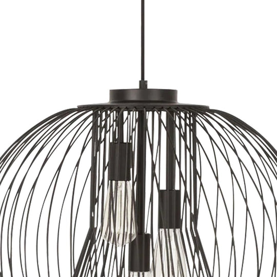 Pendantlightie - Modern Minimalist 3 - Light Black Metal Wire Globe Pendant - Pendants - Black - 