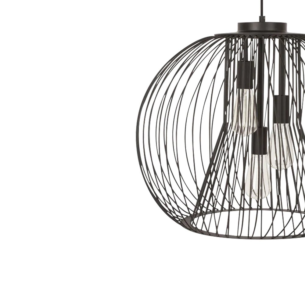 Pendantlightie - Modern Minimalist 3 - Light Black Metal Wire Globe Pendant - Pendants - Black - 