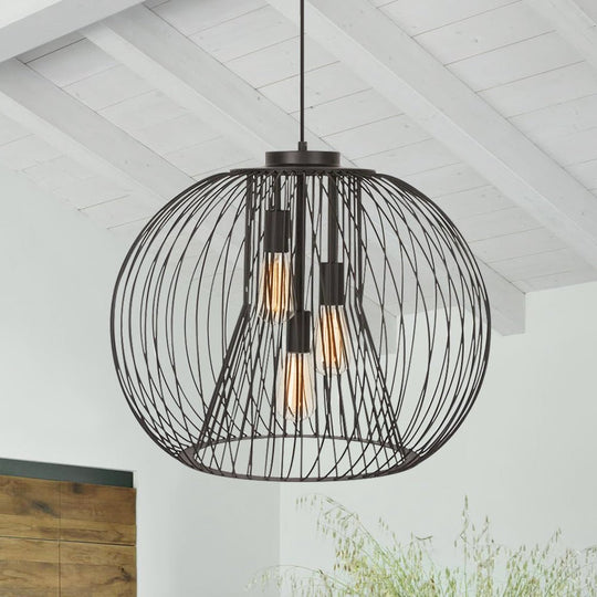 Pendantlightie - Modern Minimalist 3 - Light Black Metal Wire Globe Pendant - Pendants - Black - 