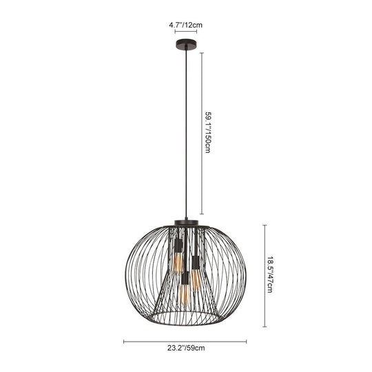 Pendantlightie - Modern Minimalist 3 - Light Black Metal Wire Globe Pendant - Pendants - Black - 