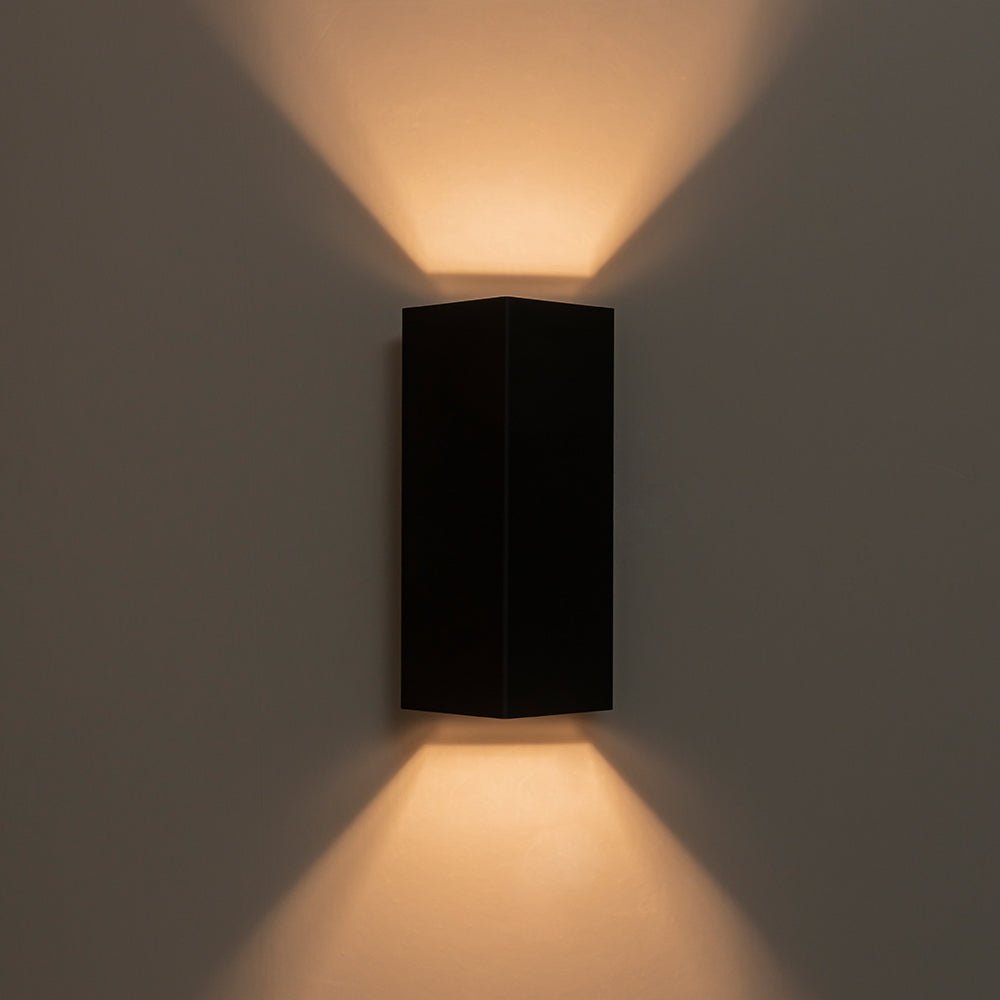 Pendantlightie-Modern Minimalist IP54 Black Rectangle LED Outdoor Wall Sconce-Outdoor Wall Light-Black-