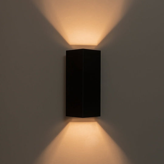Pendantlightie-Modern Minimalist IP54 Black Rectangle LED Outdoor Wall Sconce-Outdoor Wall Light-Black-
