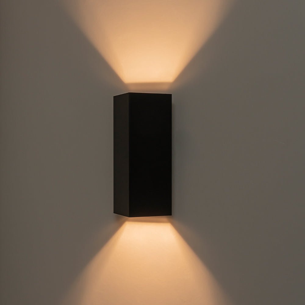 Pendantlightie-Modern Minimalist IP54 Black Rectangle LED Outdoor Wall Sconce-Outdoor Wall Light-Black-