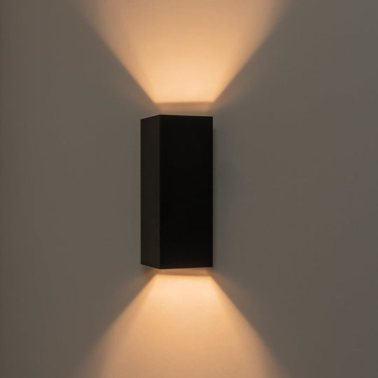Pendantlightie-Modern Minimalist IP54 Black Rectangle LED Outdoor Wall Sconce-Outdoor Wall Light-Black-