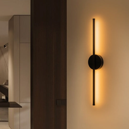 Pendantlightie - Modern Minimalist Strip Linear Led Wall Light - Wall Light - Black - 