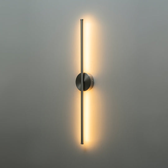 Pendantlightie - Modern Minimalist Strip Linear Led Wall Light - Wall Light - Nickel - 23.6 in (60 cm)