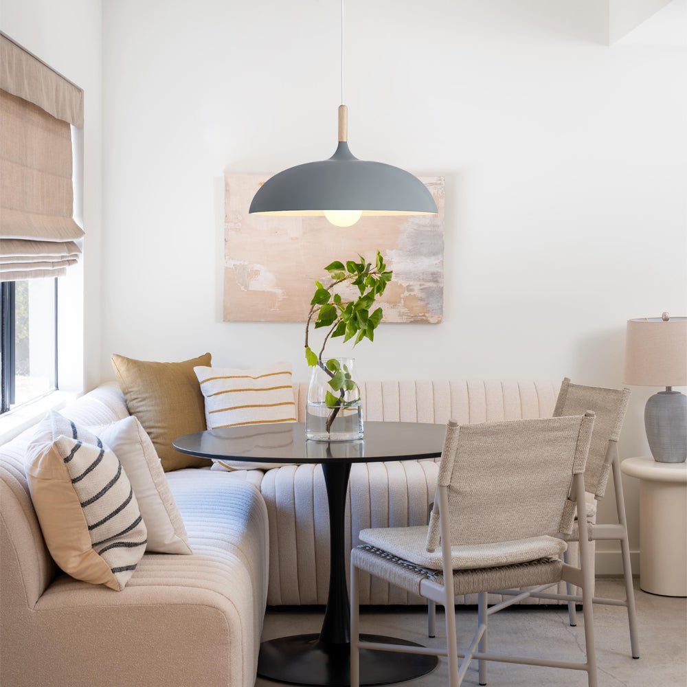 Pendantlightie - Modern Nordic 1 - Light Wood Accents Wide Dome Pendant Light - Pendants - Green - 