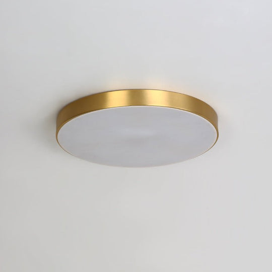 Pendantlightie - Modern Simplic Three - Color Dimmable LED Round Ceiling Light - Flush Mount - Gold - 