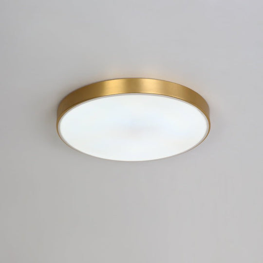 Pendantlightie - Modern Simplic Three - Color Dimmable LED Round Ceiling Light - Flush Mount - Gold - 