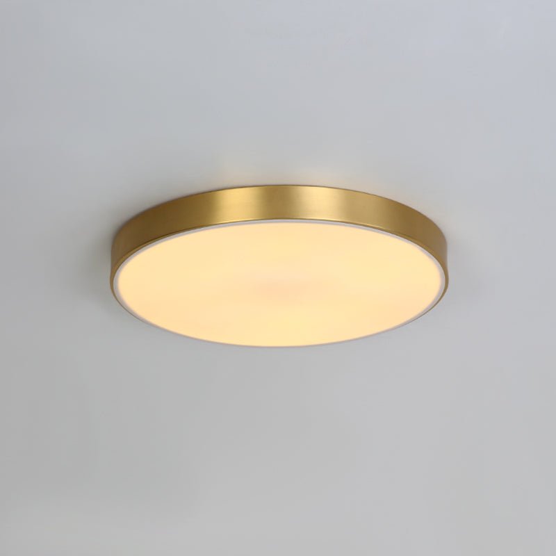Pendantlightie - Modern Simplic Three - Color Dimmable LED Round Ceiling Light - Flush Mount - Gold - 