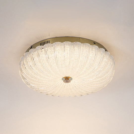Pendantlightie - Modern Sparkle Dimmable Acrylic LED Scalloped Round Semi Ceiling Light - Semi Flush Mount - Large (50 CM) - 