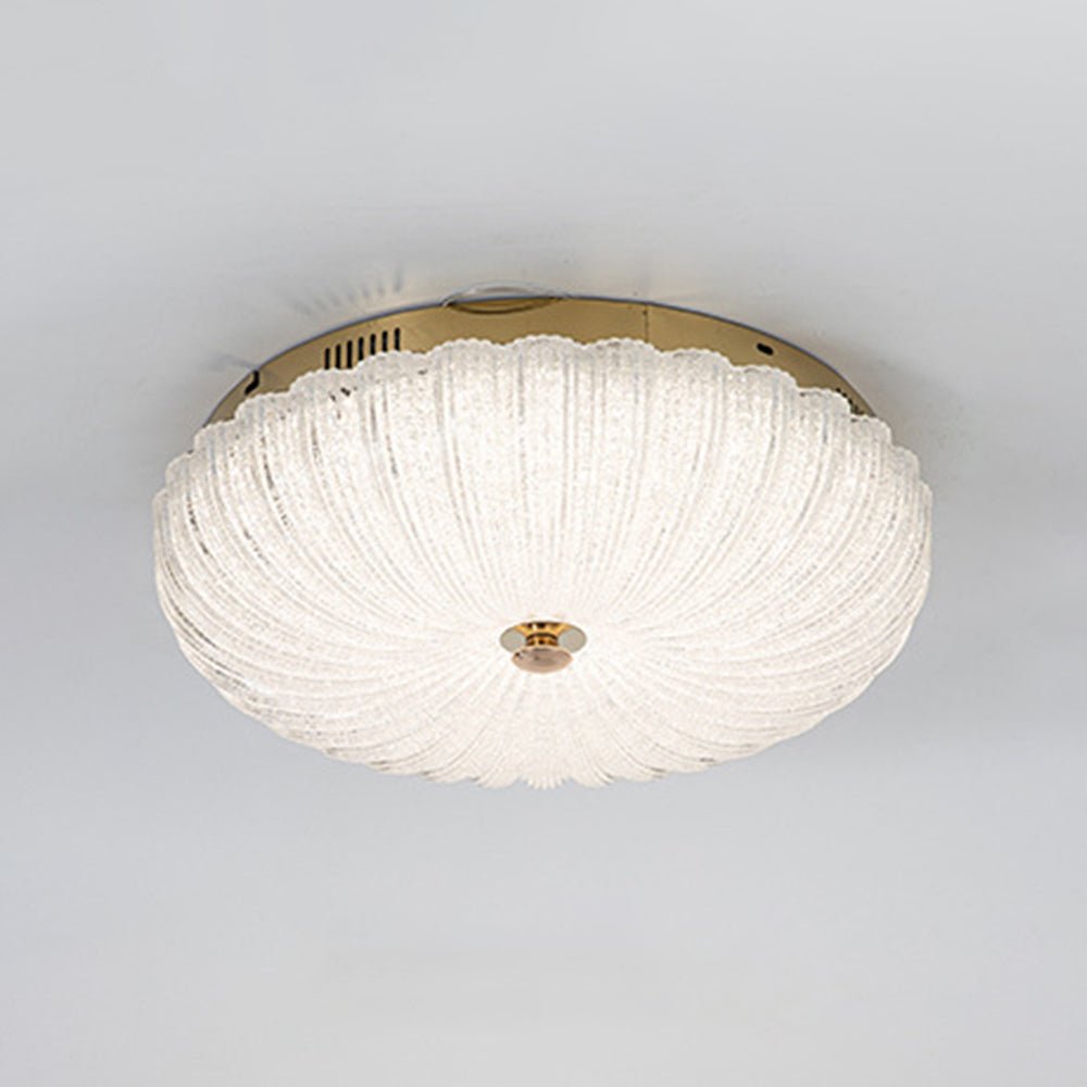 Pendantlightie - Modern Sparkle Dimmable Acrylic LED Scalloped Round Semi Ceiling Light - Semi Flush Mount - Large (50 CM) - 