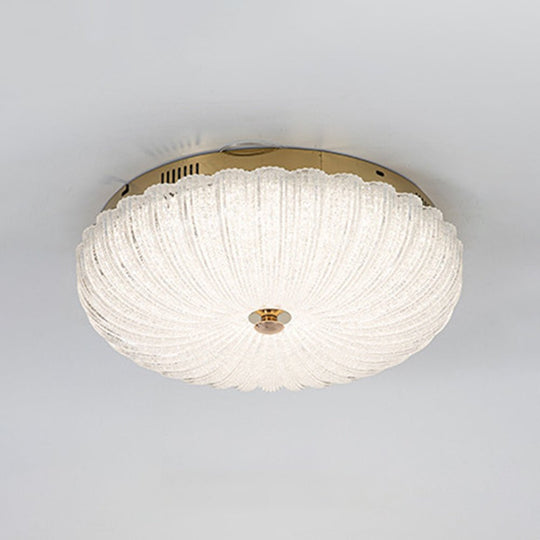 Pendantlightie - Modern Sparkle Dimmable Acrylic LED Scalloped Round Semi Ceiling Light - Semi Flush Mount - Large (50 CM) - 