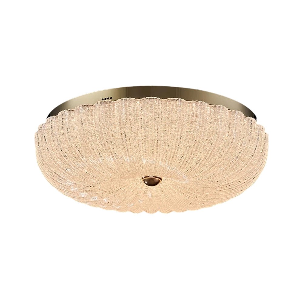 Pendantlightie - Modern Sparkle Dimmable Acrylic LED Scalloped Round Semi Ceiling Light - Semi Flush Mount - Large (50 CM) - 