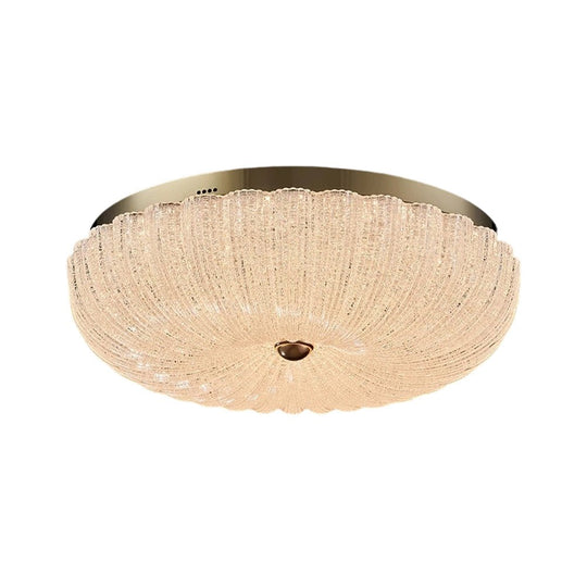 Pendantlightie - Modern Sparkle Dimmable Acrylic LED Scalloped Round Semi Ceiling Light - Semi Flush Mount - Large (50 CM) - 