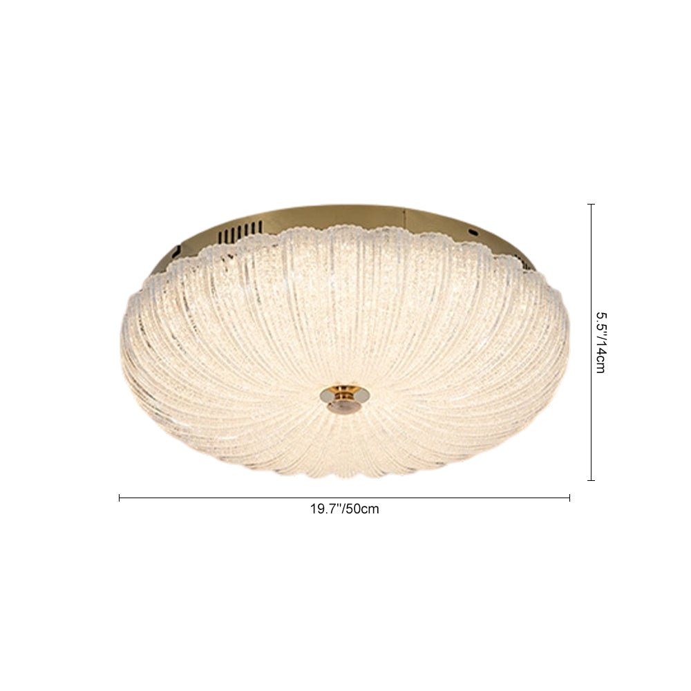 Pendantlightie - Modern Sparkle Dimmable Acrylic LED Scalloped Round Semi Ceiling Light - Semi Flush Mount - Large (50 CM) - 