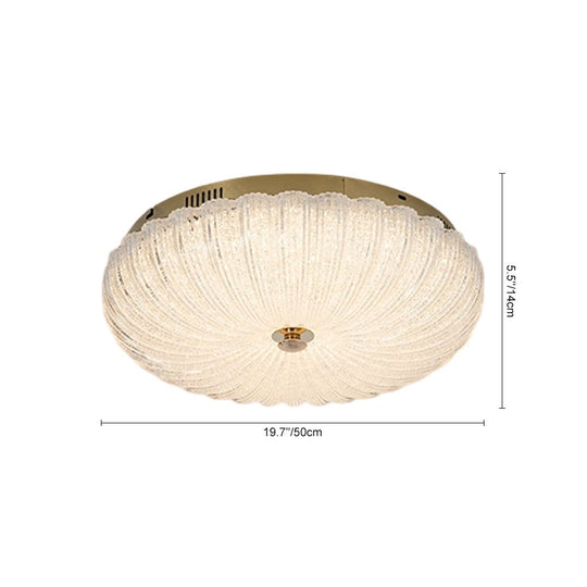 Pendantlightie - Modern Sparkle Dimmable Acrylic LED Scalloped Round Semi Ceiling Light - Semi Flush Mount - Large (50 CM) - 