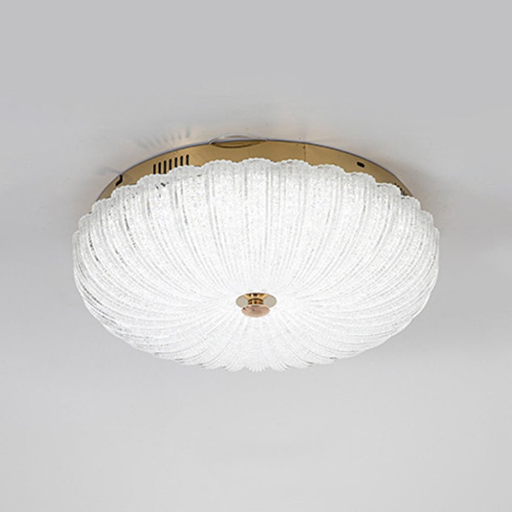 Pendantlightie - Modern Sparkle Dimmable Acrylic LED Scalloped Round Semi Ceiling Light - Semi Flush Mount - Large (50 CM) - 