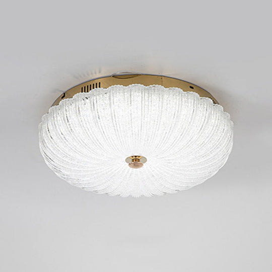 Pendantlightie - Modern Sparkle Dimmable Acrylic LED Scalloped Round Semi Ceiling Light - Semi Flush Mount - Large (50 CM) - 