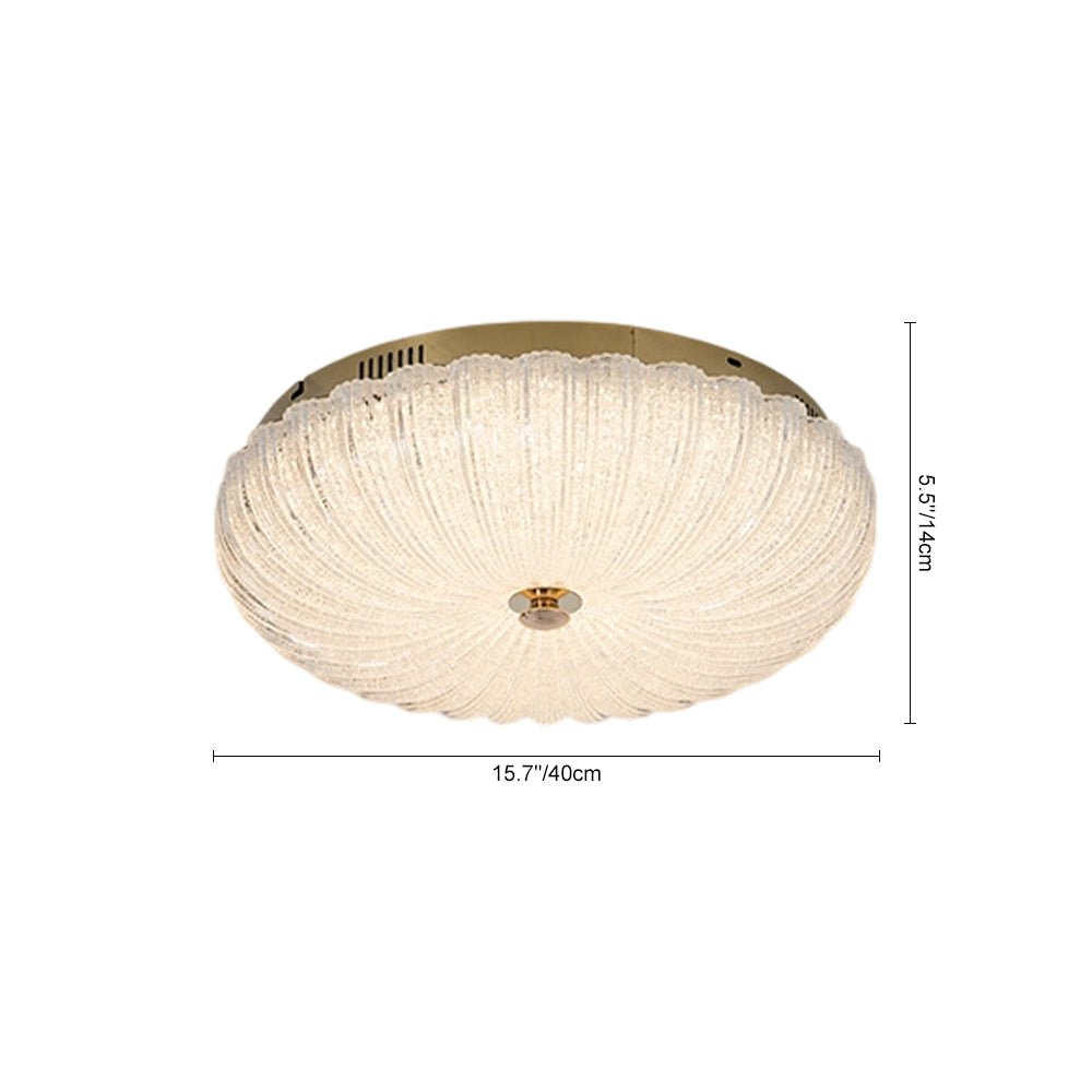 Pendantlightie - Modern Sparkle Dimmable Acrylic LED Scalloped Round Semi Ceiling Light - Semi Flush Mount - Large (50 CM) - 