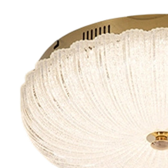 Pendantlightie - Modern Sparkle Dimmable Acrylic LED Scalloped Round Semi Ceiling Light - Semi Flush Mount - Large (50 CM) - 
