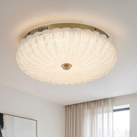Pendantlightie - Modern Sparkle Dimmable Acrylic LED Scalloped Round Semi Ceiling Light - Semi Flush Mount - Large (50 CM) - 