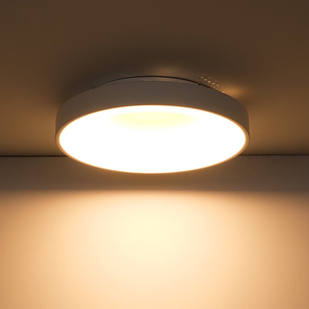 Pendantlightie - Modern Ultra Thin Simple Round LED Ceiling Light - Semi Flush Mount - White - 