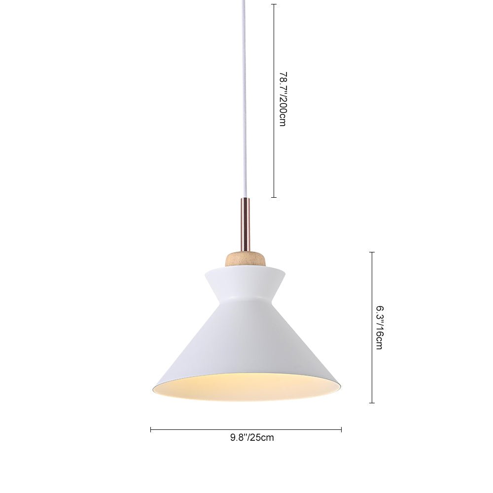 Pendantlightie - Nordic 1 - Light Creamy Wood Accents Cone Pendant Light For Kitchen - Pendants - Yellow - 