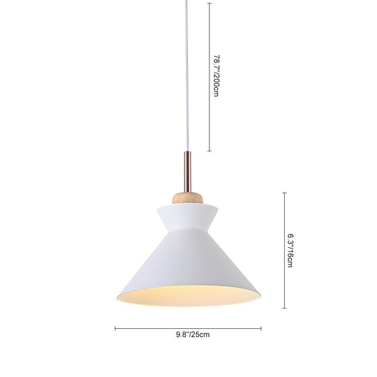 Pendantlightie - Nordic 1 - Light Creamy Wood Accents Cone Pendant Light For Kitchen - Pendants - Yellow - 