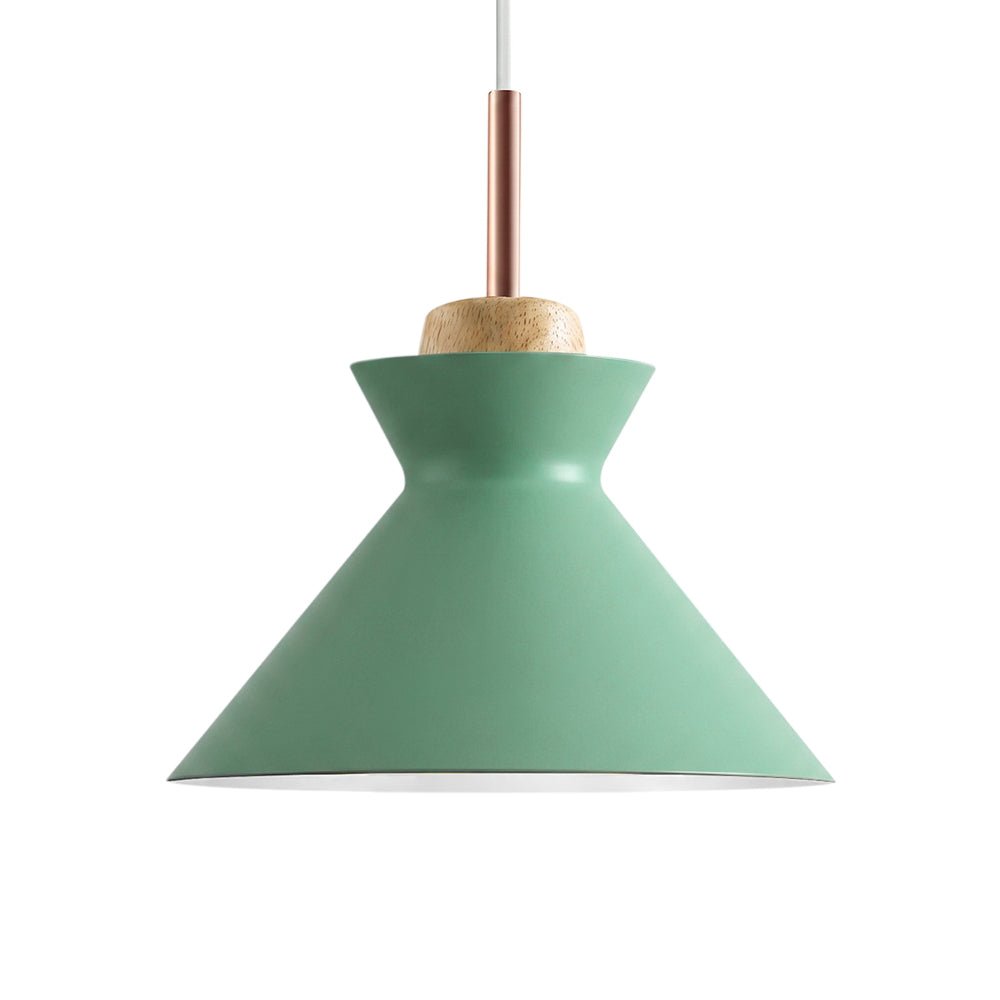 Pendantlightie-Nordic 1-Light Creamy Wood Accents Cone Pendant Light For Kitchen-Pendants-Yellow-