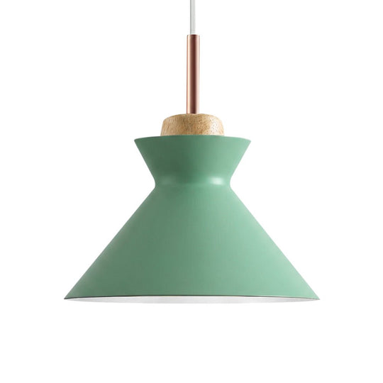 Pendantlightie-Nordic 1-Light Creamy Wood Accents Cone Pendant Light For Kitchen-Pendants-Yellow-