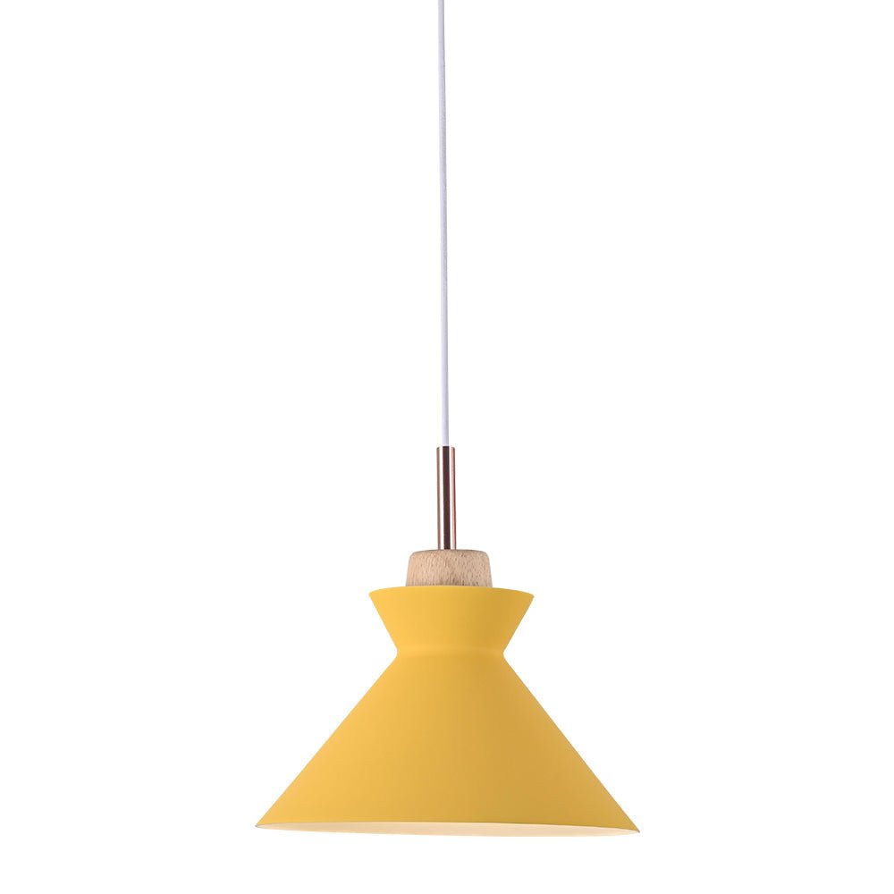 Pendantlightie - Nordic 1 - Light Creamy Wood Accents Cone Pendant Light For Kitchen - Pendants - Yellow - 