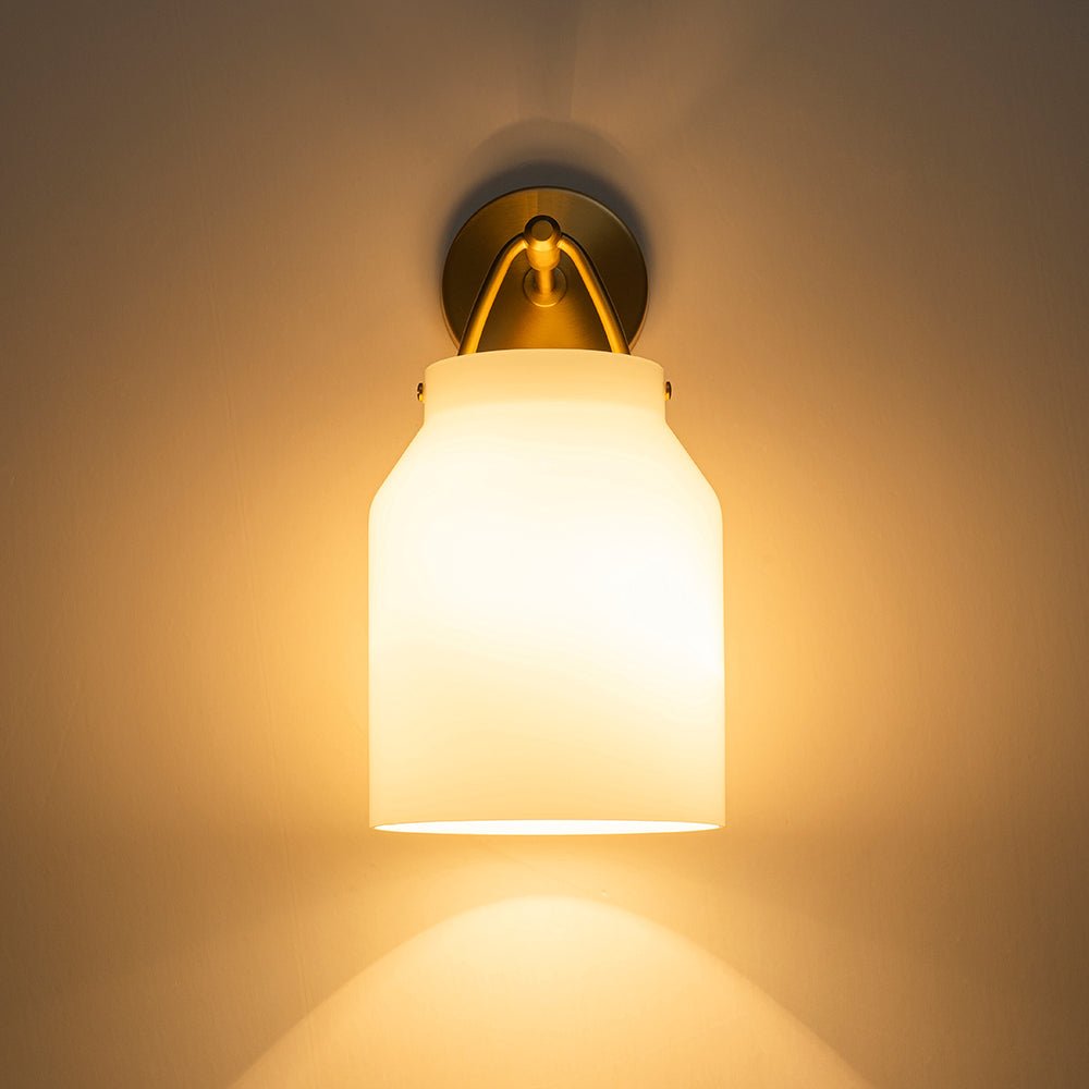 Pendantlightie - Nordic 1 - Light Cylinder Drum Glass Wall Sconce - Wall Light - Green - 