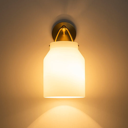 Pendantlightie - Nordic 1 - Light Cylinder Drum Glass Wall Sconce - Wall Light - Green - 